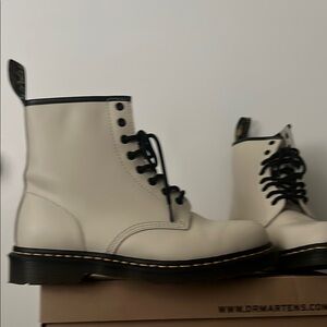 Dr. Martens White Classic Leather Boots